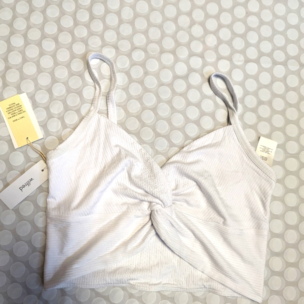 Wilfred white twist front crop top